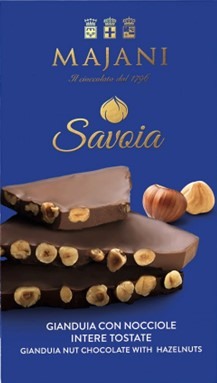 Savoia Gianduja Chocolate with Hazelnuts Majani 250g