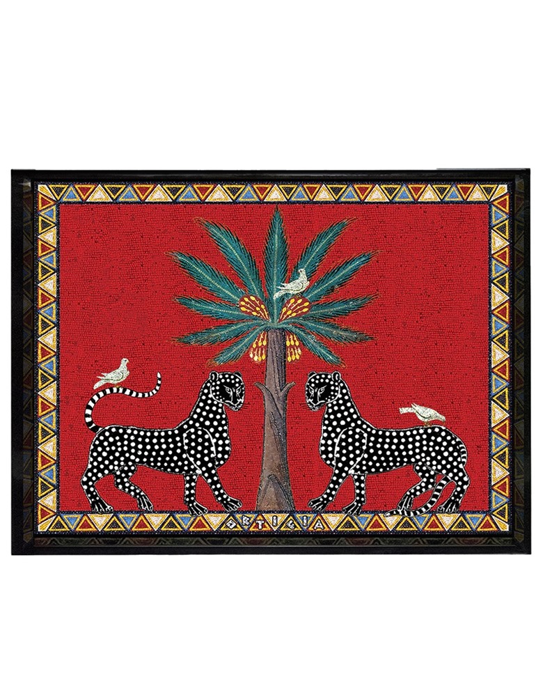 Large Tray Red Mosaico Ortigia 38 x 28cm