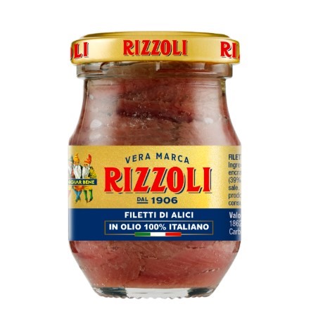 Anchovy Fillet in Olive Oil Jar Rizzoli 90g