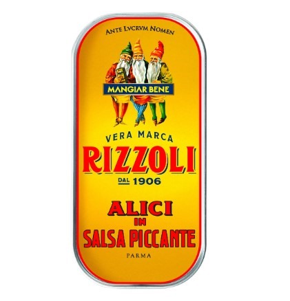 Anchovy Fillets in Salsa Piccante Oro Tin Rizzoli 90g