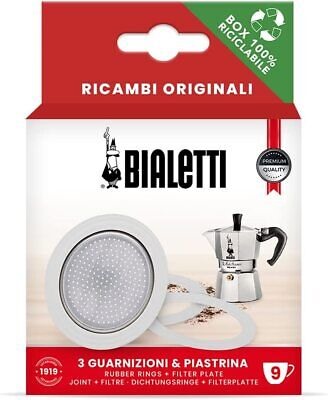 Replacement Gasket &amp; Filter 9 Cup Stovetop Moka Bialetti