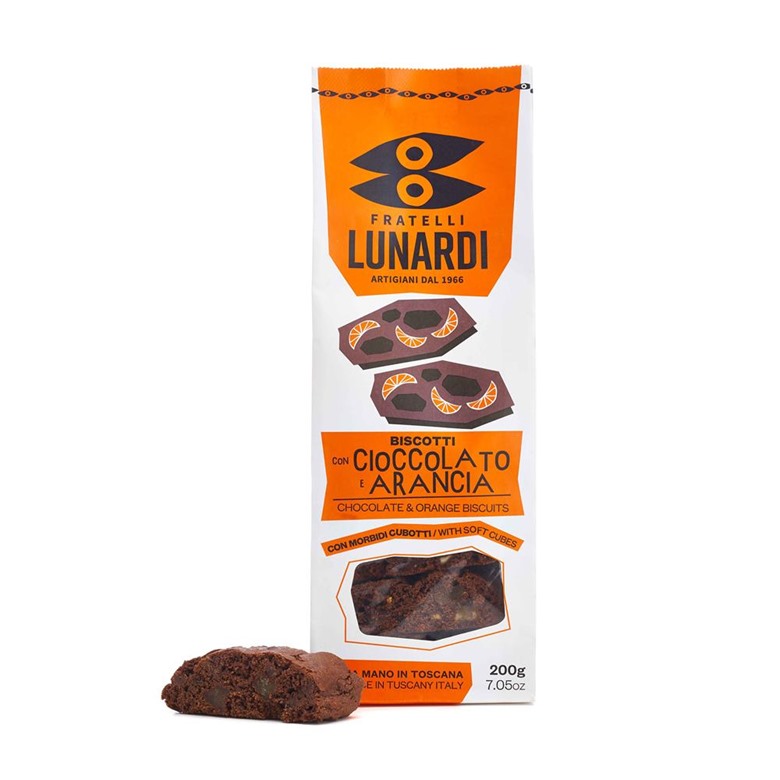 Chocolate &amp; Orange Cantucci Fratelli Lunardi 200g