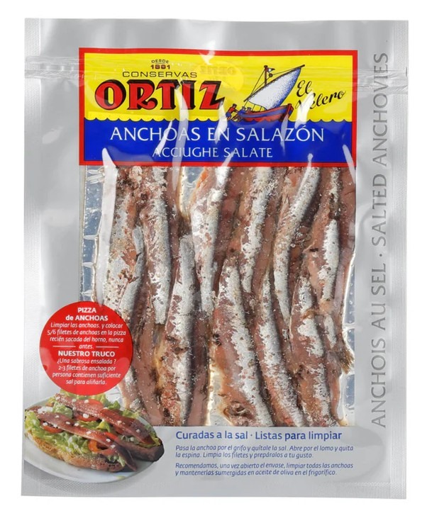 Whole Salted Anchovies Ortiz 100g