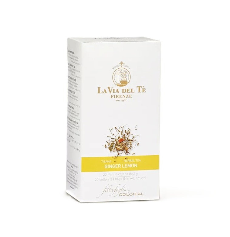 Ginger &amp; Lemon Herbal Tea Bags La Via Del Te 50g