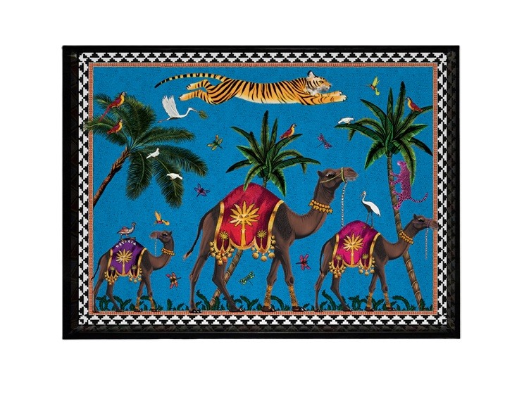 Small Tray Blue Flying Tiger Ortigia 17 x 13cm