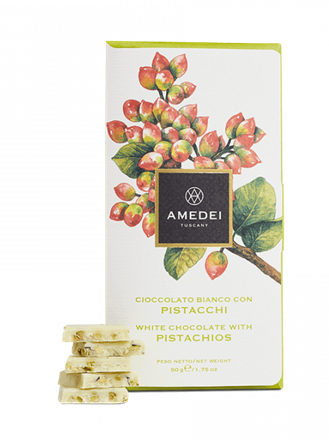 Toscano White Chocolate Pistachio Bar Amedei 50g
