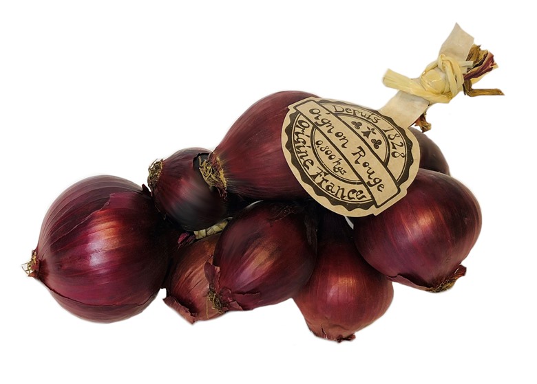Roscoff Red Onion String min 800g