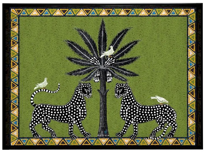 Large Tray Green Mosaico Ortigia 38 x 28cm